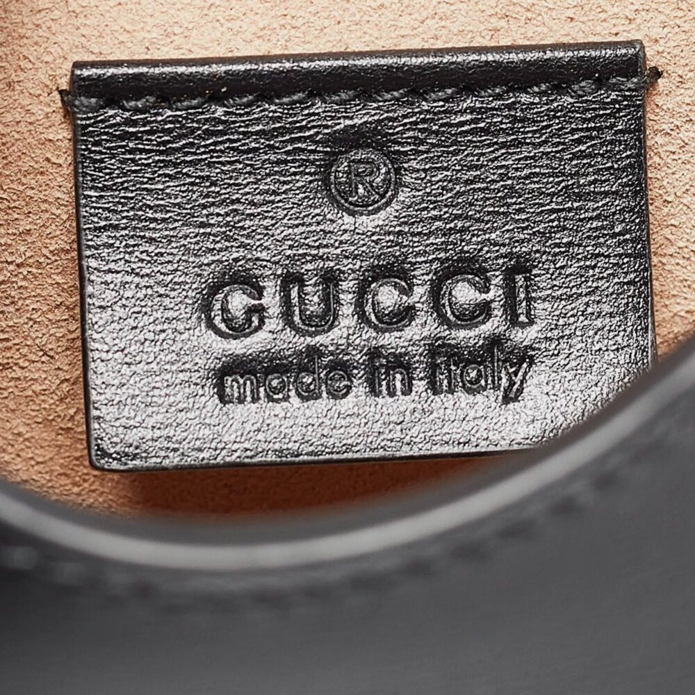 Auth. Gucci Horsebit 1955 Black Leather Crossbody Shoulder Bag Unisex 625615 - Picture 7 of 8
